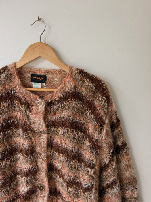 Striped Hand Knit Cardigan | M
