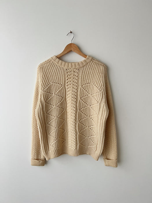 Cream Wool Knit Sweater | M/L