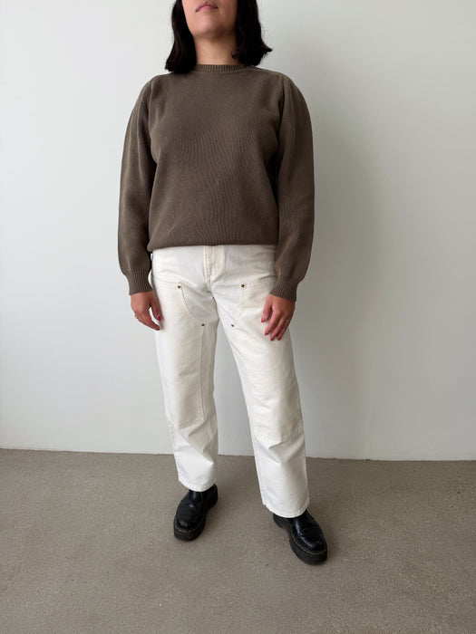 Olive Cotton Sweater | S