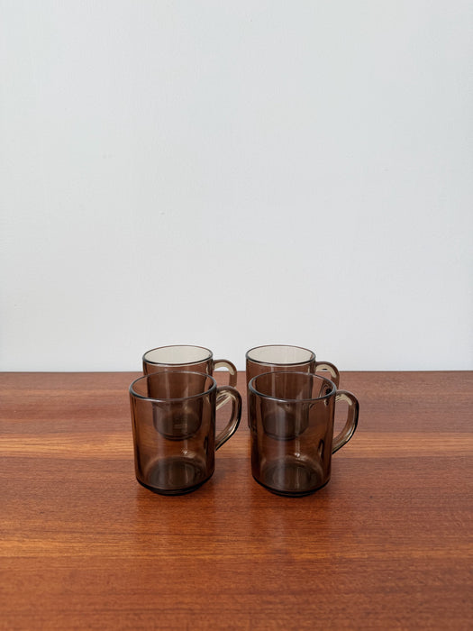 Smoked Glass Mug Set | Set of 4