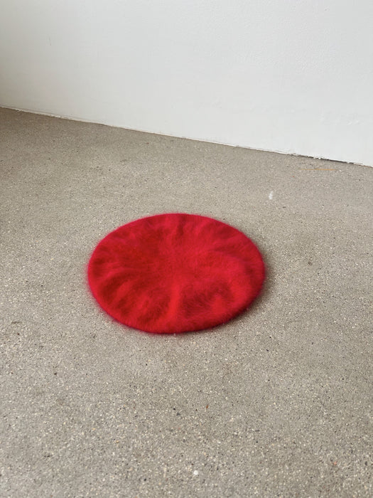 Red Angora Beret