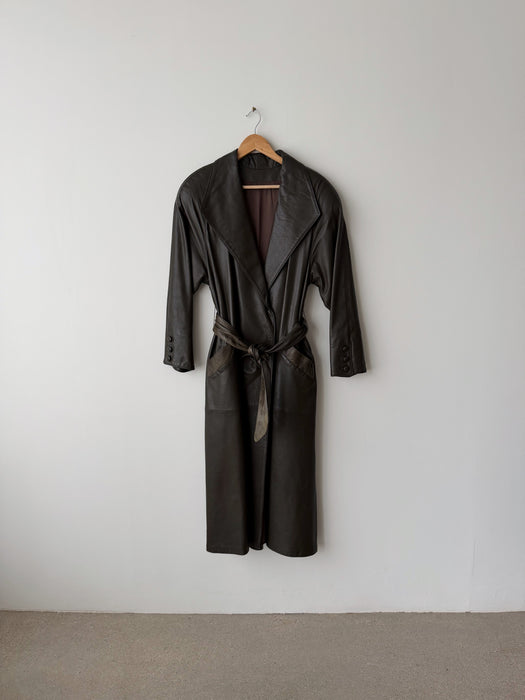 Leather Wrap Coat | M/L