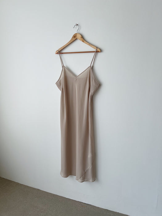 Beige Sheer Slip Dress | XL