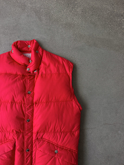 Red Down Puffer Vest | L