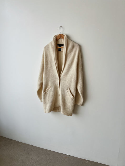 Cream Mohair Wool Cardigan | L/XL