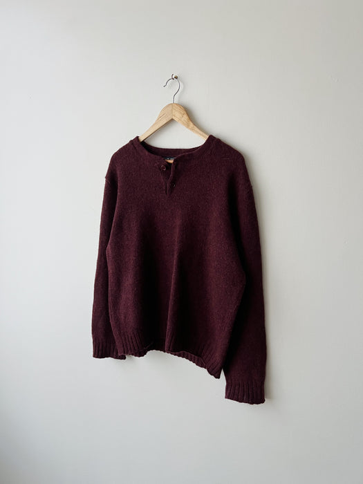 Wool Club Monaco Henley Sweater | L