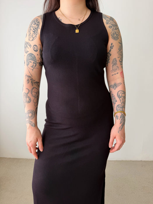 Black Waffle Dress | M/L