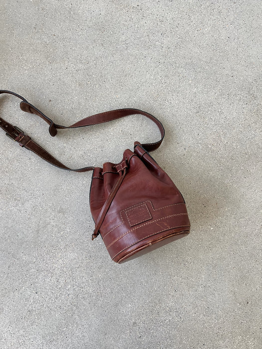Brown Leather Bucket Bag