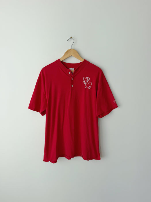 Red Henley Tee | XL