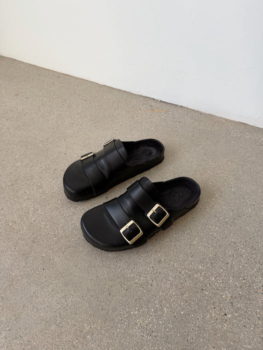 Black Leather Clog | 6.5