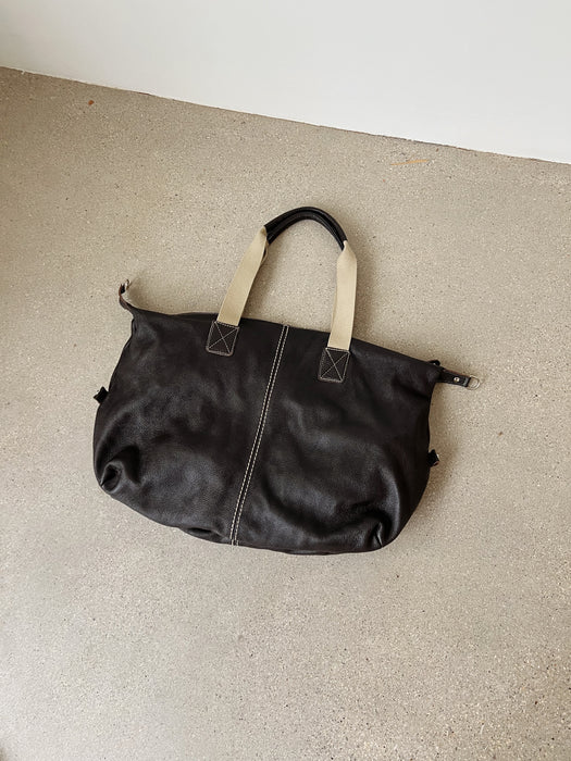 Brown Leather Duffle Bag