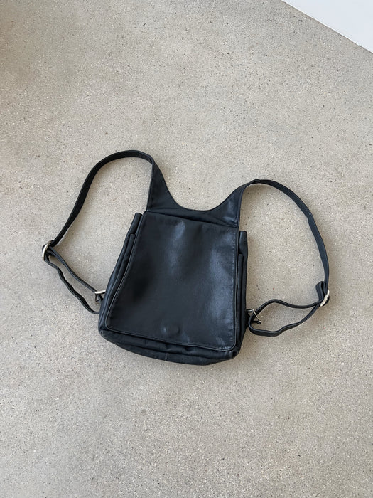 Black Leather Backpack