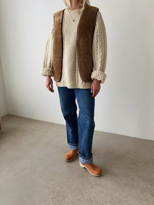 Brown Faux Fur Vest | M/L