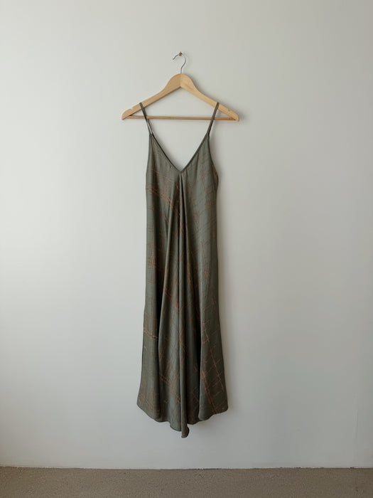 Moss Green Silk Dress | M/L