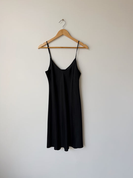 Black Silk Slip Dress | XS
