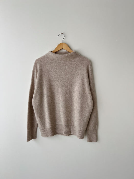 Heather Oat Cashmere Sweater | M/L