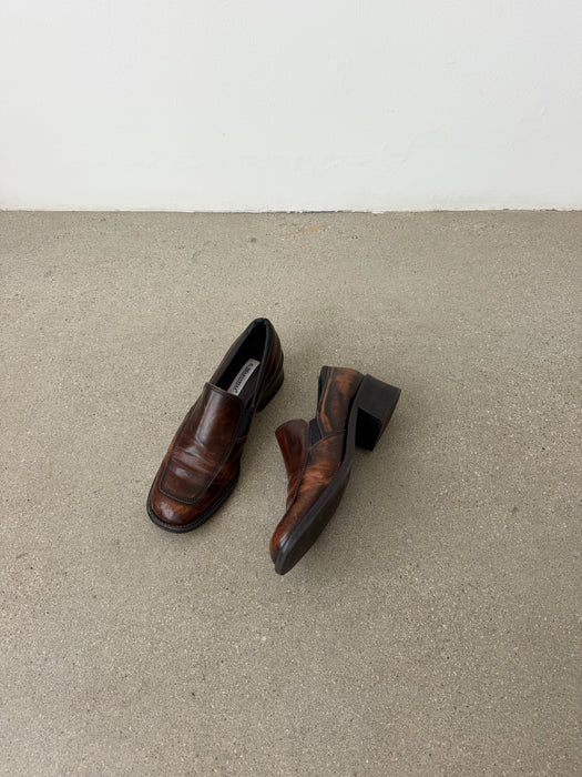 Distressed Brown Leather Loafer | 9.5/10