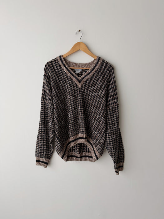 Patterned Knit Sweater | L
