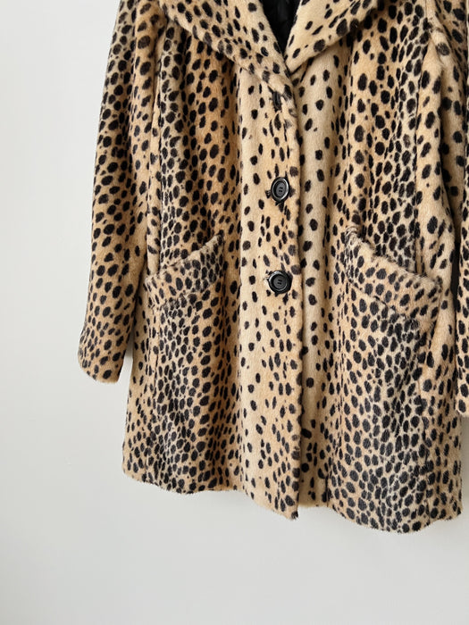 Leopard Faux Fur Coat | M