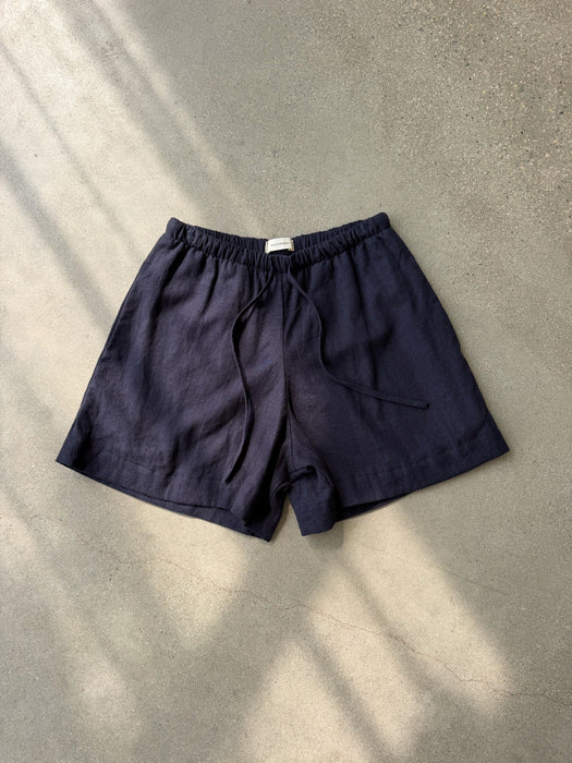 Hazlewood Navy Cotton Linen Short