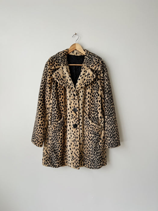 Leopard Faux Fur Coat | M