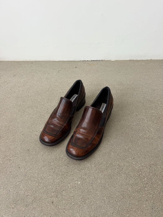 Distressed Brown Leather Loafer | 9.5/10
