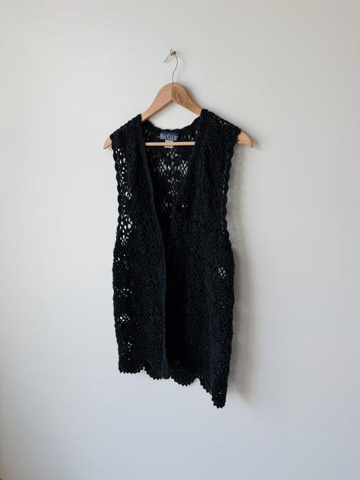Black Silk Cotton Vest | M