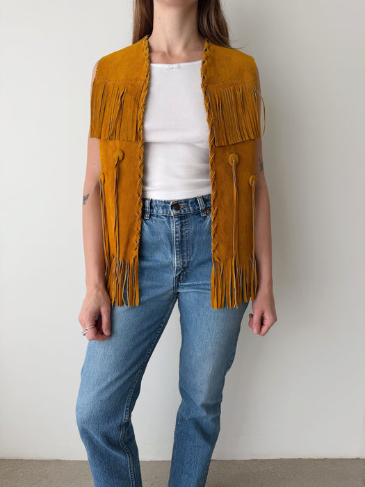 Fringe Suede Vest | M