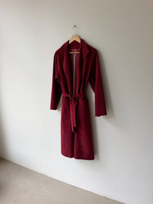 Burgundy Faux Suede Trench | S