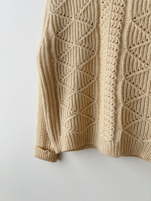 Cream Wool Knit Sweater | M/L