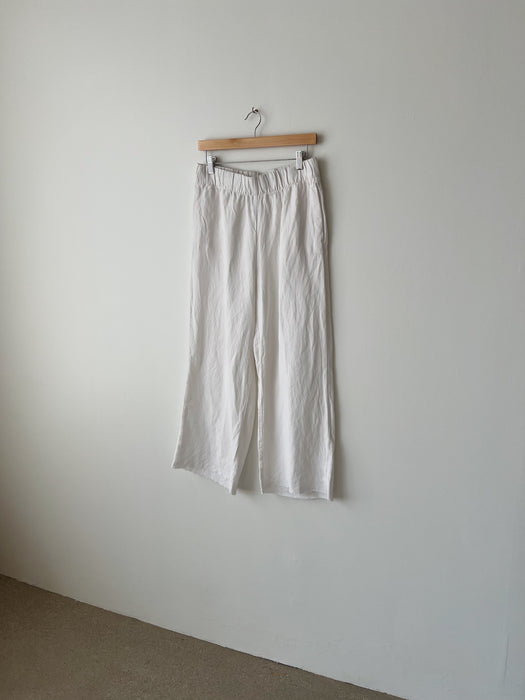 White Raw Hem Pants | M/L