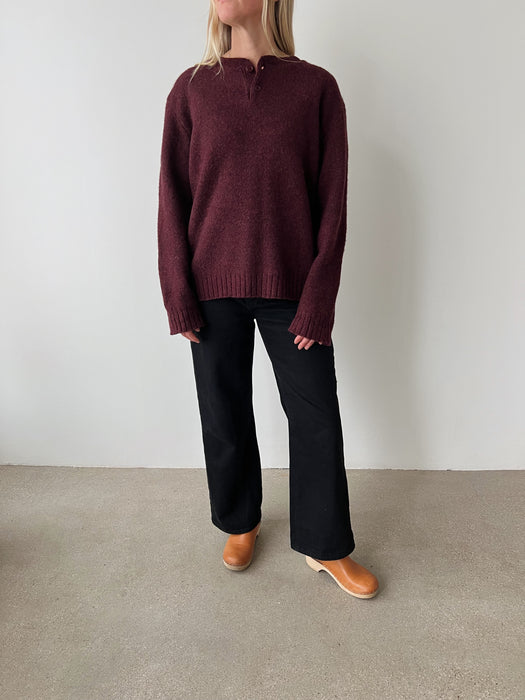 Wool Club Monaco Henley Sweater | L