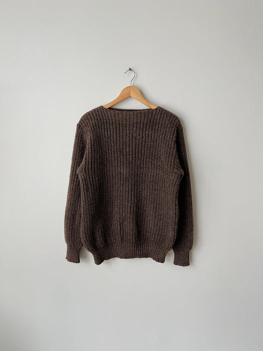 Brown Wool Knit Sweater | L