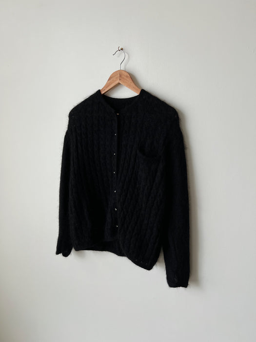 Black Mohair Cardigan | M/L
