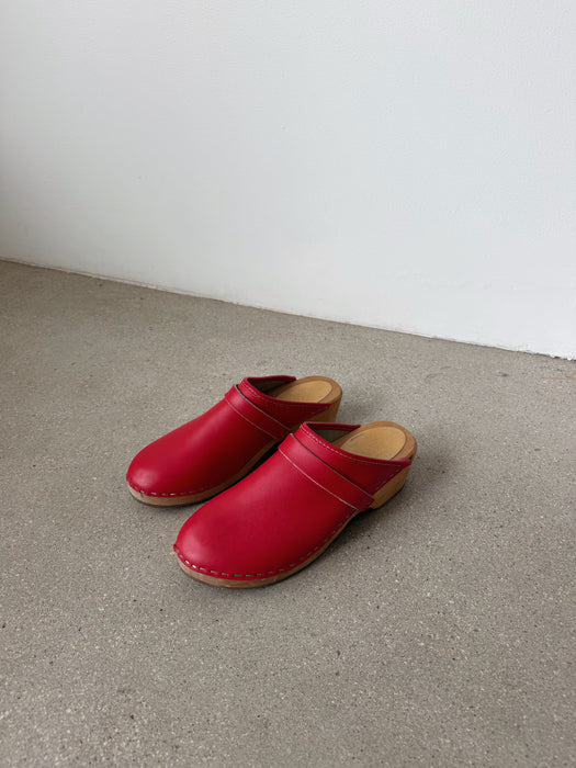 Red Leather Clog | 8.5