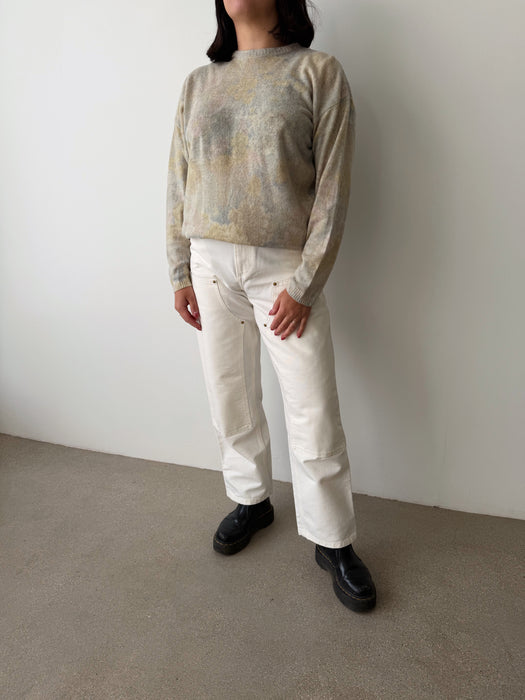 Floral Wool Angora Sweater | L