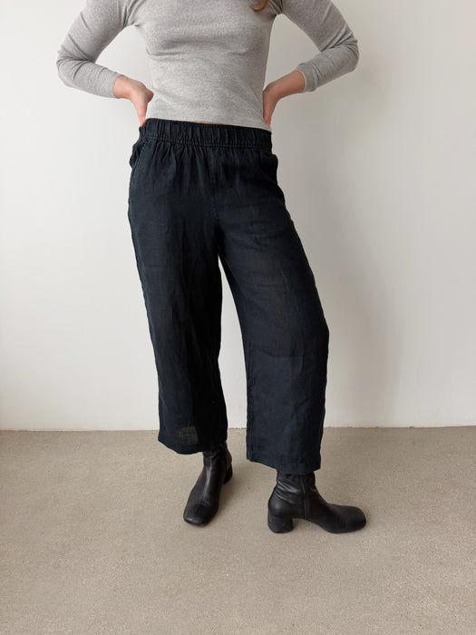 Black Linen Pants | M