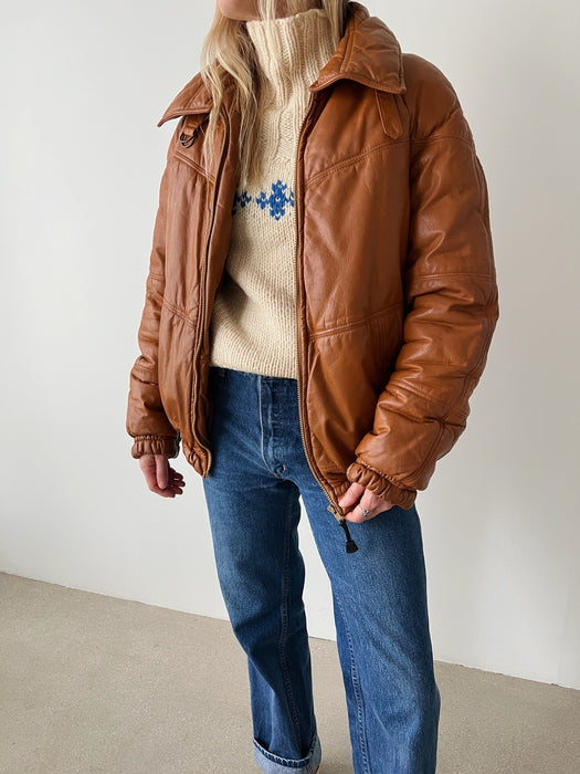 Camel Leather Bomber | L