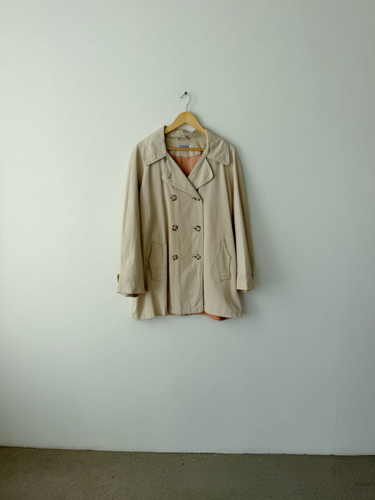 Beige Short Trench Coat | XL