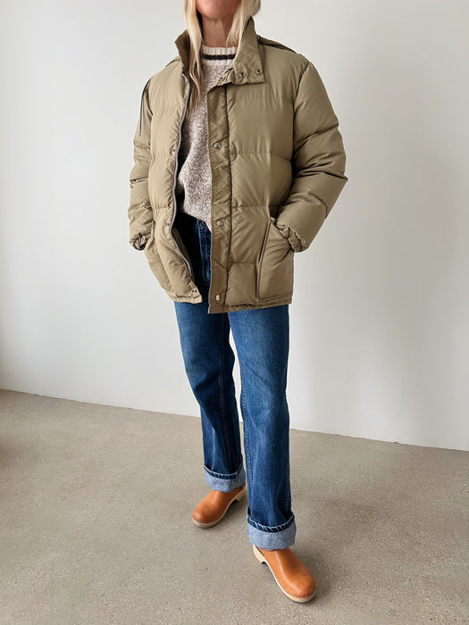 Tan Down Puffer Jacket | M