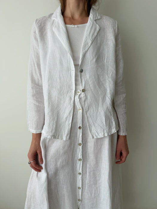 White Linen Blazer | M