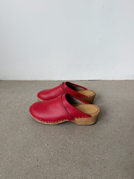 Red Leather Clog | 8.5