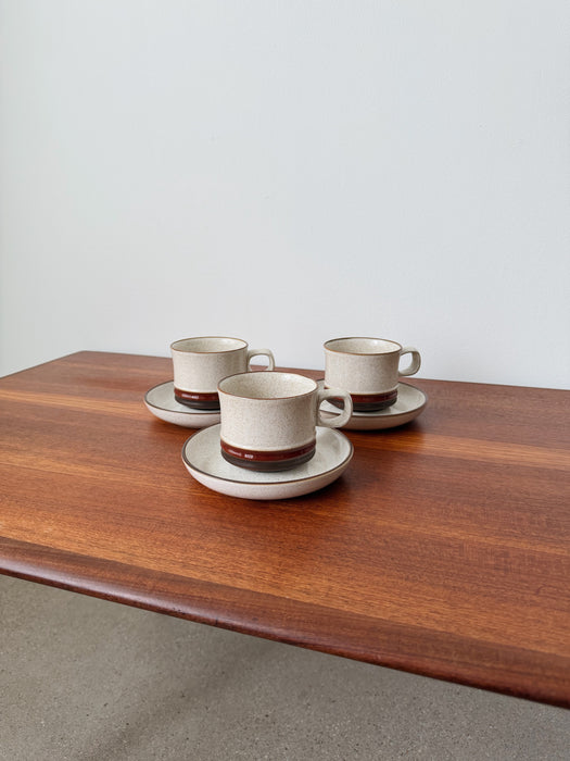 Denby Stoneware Mug & Saucer Set | Set of 3