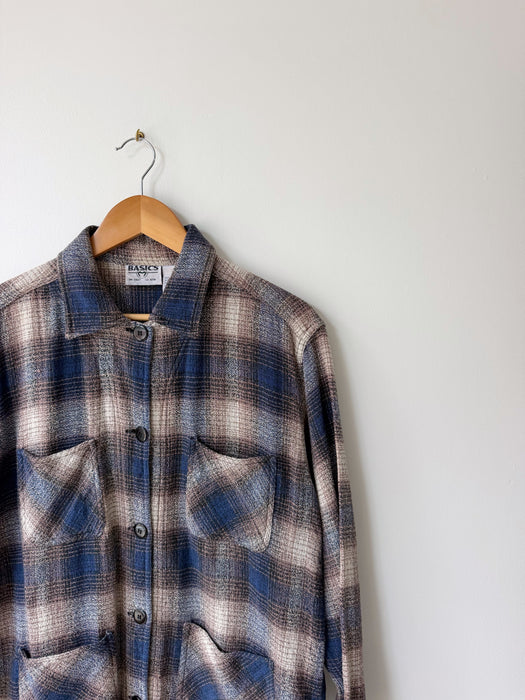 Navy Plaid Jacket | S/M