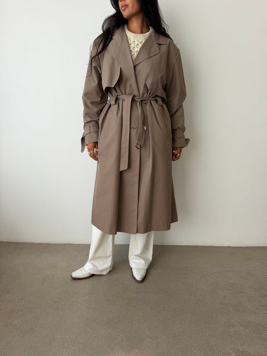 Warm Grey Trench Coat | L