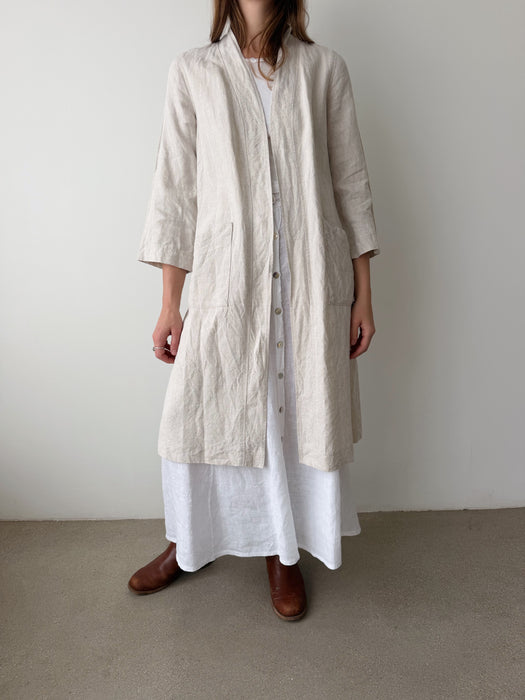 Oat Linen Duster | M