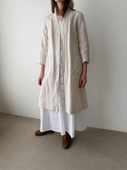 Oat Linen Duster | M