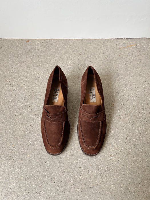 Brown Suede Loafers | 8