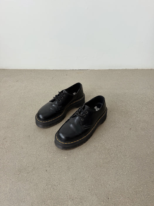 Dr. Martens Black Leather Platform Shoe | 10