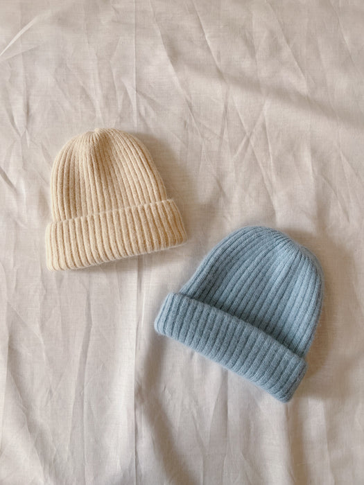 Billy Bamboo Ribbed Wool Double Layer Beanie